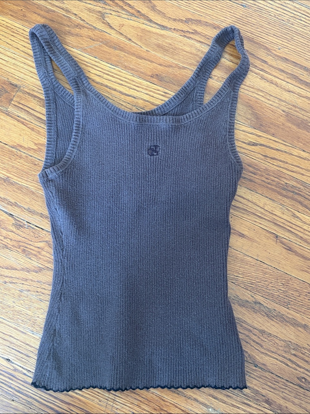 Women's DISSH Ribbed Tank Top in Dark Brown - XS